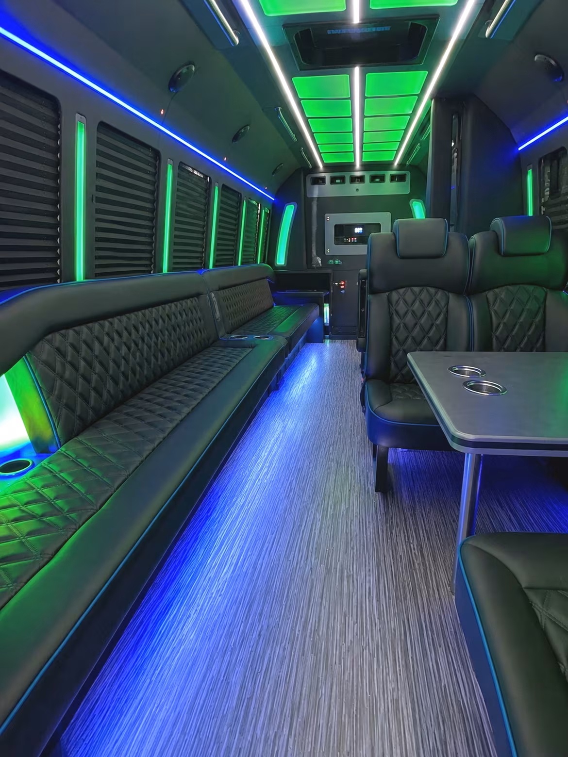 Goodyear Prom & Homecoming Transportation party bus interior