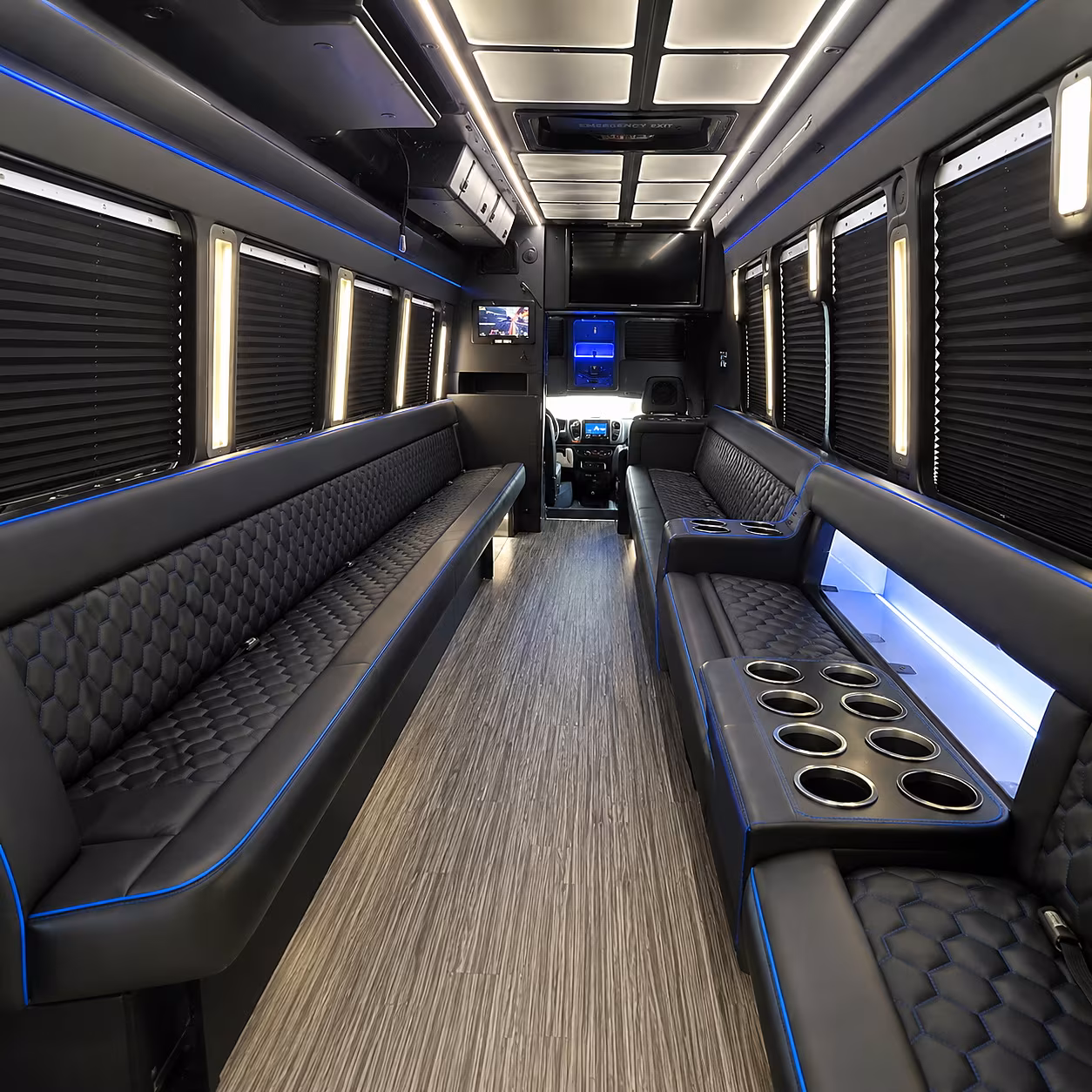 Goodyear Sporting Event Transportation party bus interior