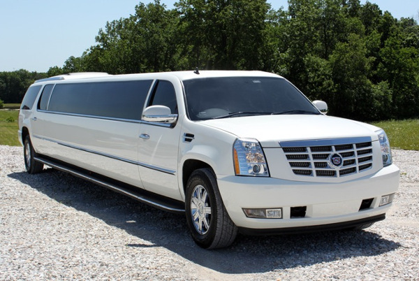 Goodyear White Escalade Limo