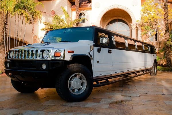 Goodyear White Hummer Limo